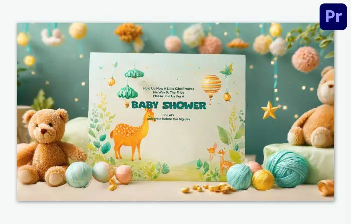 Beautiful 3D Baby Shower E-Card Invitation Stylish Design Slideshow